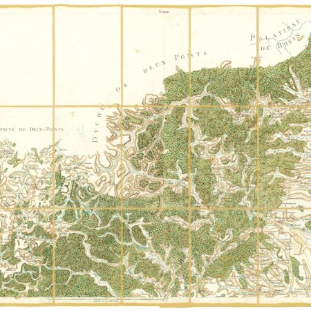 Détail de la carte de Cassini, Landau – Wissembourg, édition d'art