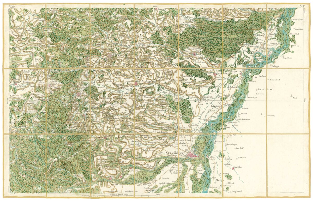Détail de la carte de Cassini, Strasbourg, édition d'art