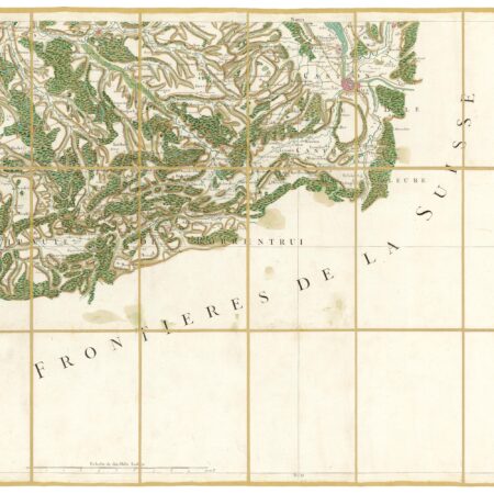 Détail de la carte de Cassini, Bâle, édition d'art