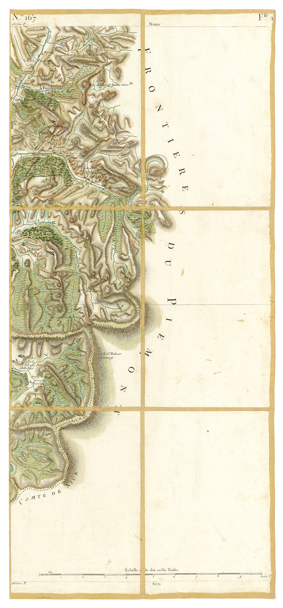 Détail de la carte de Cassini, Larche, édition d'art