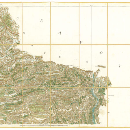 Détail de la carte de Cassini, Vence, édition d'art