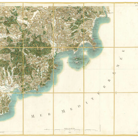 Détail de la carte de Cassini, Antibes, édition d'art