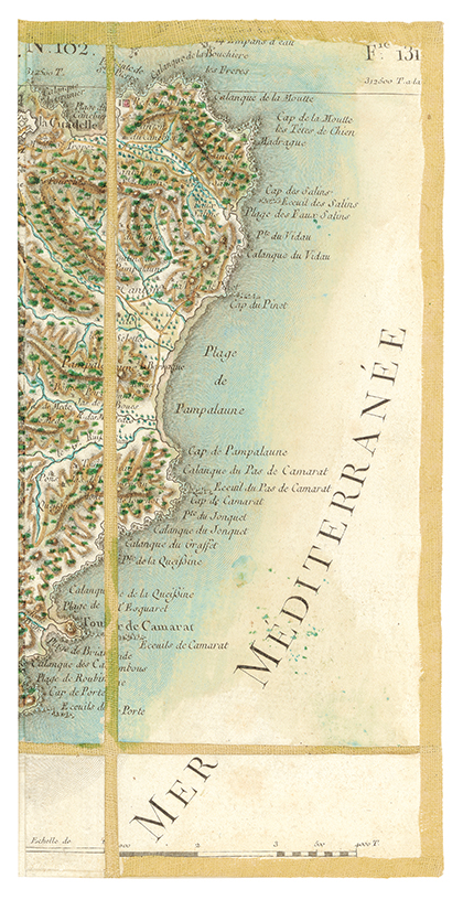 Détail de la carte de Cassini, Tour de Camarat, édition d'art