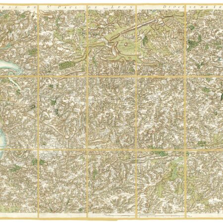 Détail de la carte de Cassini, Carhaix – Brest, édition d'art