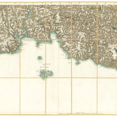 Détail de la carte de Cassini, Quimperlé – Ile de Groix – Quimper, édition d'art