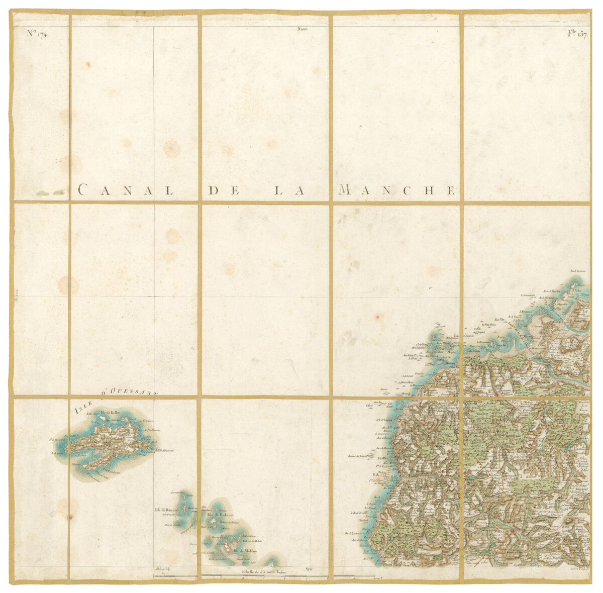 Détail de la carte de Cassini, Ouessant, édition d'art