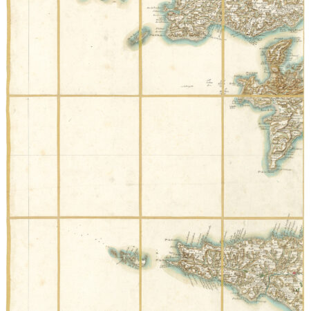 Détail de la carte de Cassini, Audierne – Rade de Brest, édition d'art