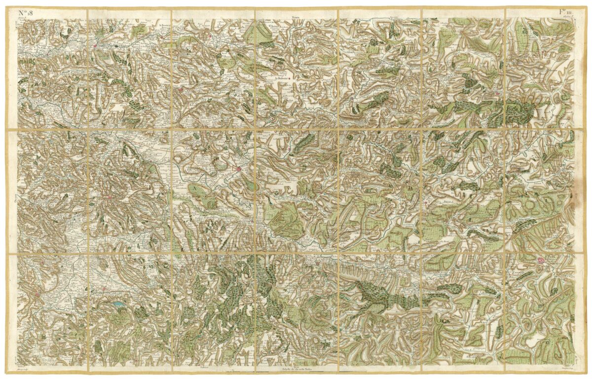 Détail de la carte de Cassini, Castres, édition d'art