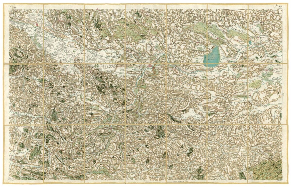 Détail de la carte de Cassini, Carcassonne, édition d'art