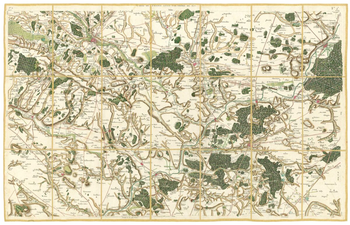 Détail de la carte de Cassini, Beauvais, édition d'art