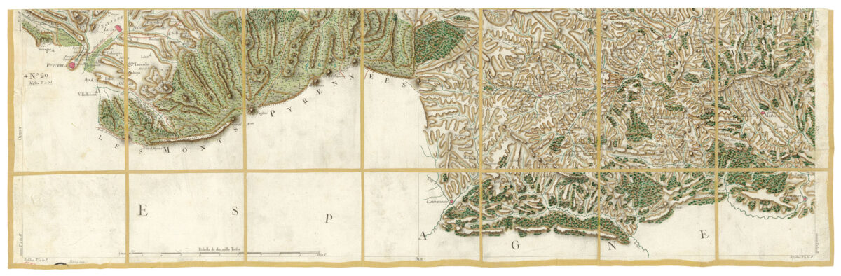 Détail de la carte de Cassini, Puigcerdá - Prats de Mollo - Fort des Bains, édition d'art