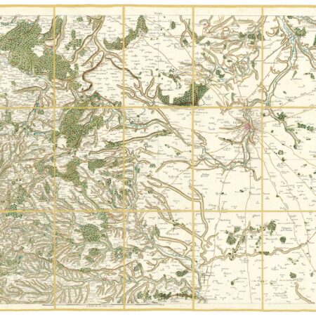 Détail de la carte de Cassini, Chartres, édition d'art