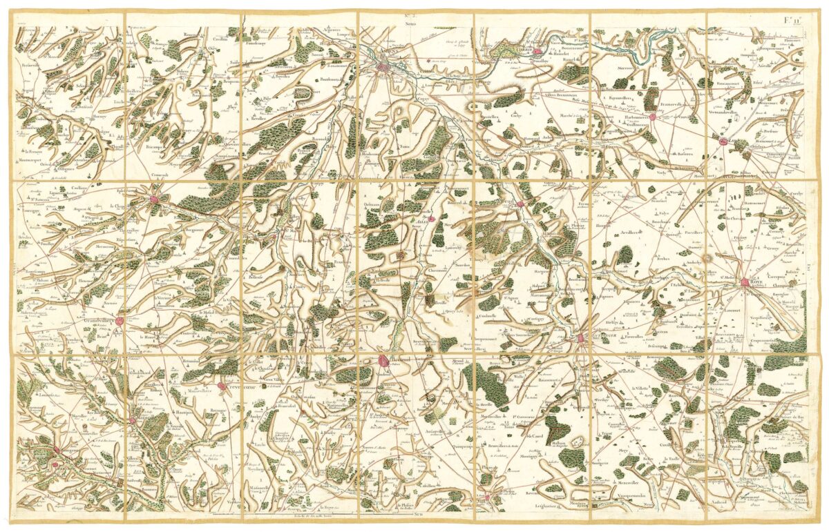 Détail de la carte de Cassini, Amiens, édition d'art