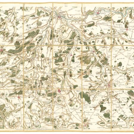 Détail de la carte de Cassini, Amiens, édition d'art