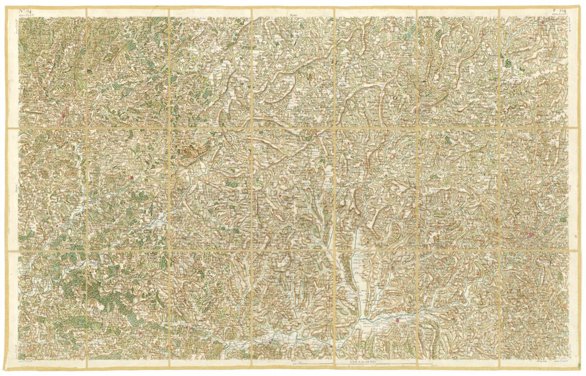 Détail de la carte de Cassini, Tulle – Pompadour, édition d'art