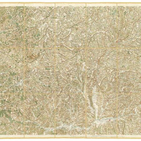 Détail de la carte de Cassini, Tulle – Pompadour, édition d'art