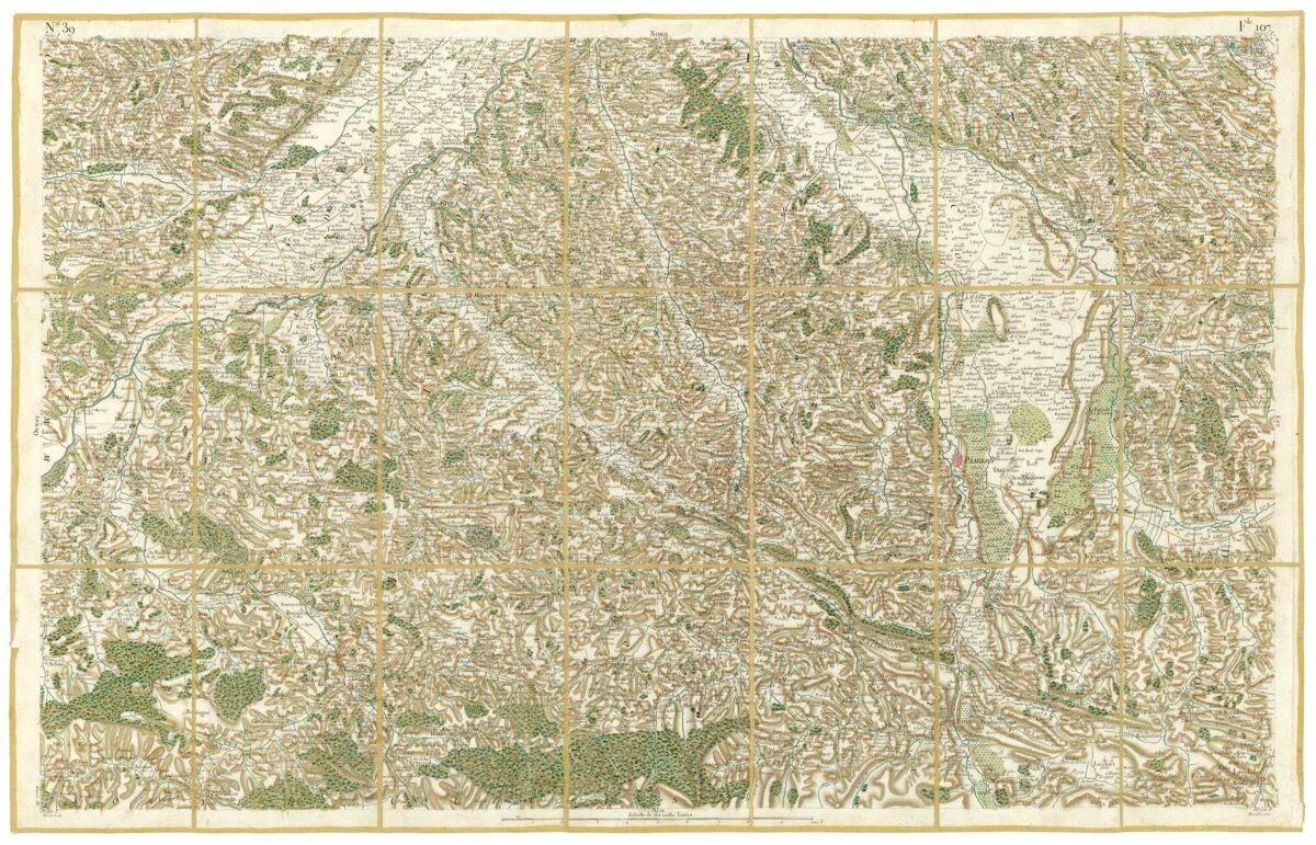 Détail de la carte de Cassini, Saint-Lizier – Saint-Martory – Pamiers, édition d'art