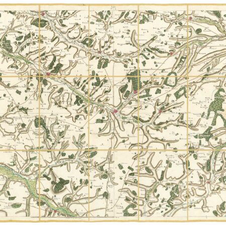 Détail de la carte de Cassini, Abbeville – Arras, édition d'art