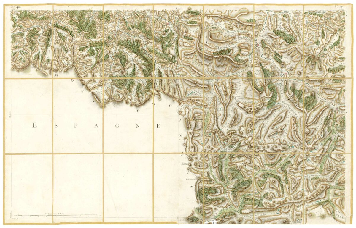 Détail de la carte de Cassini, Ax, édition d'art