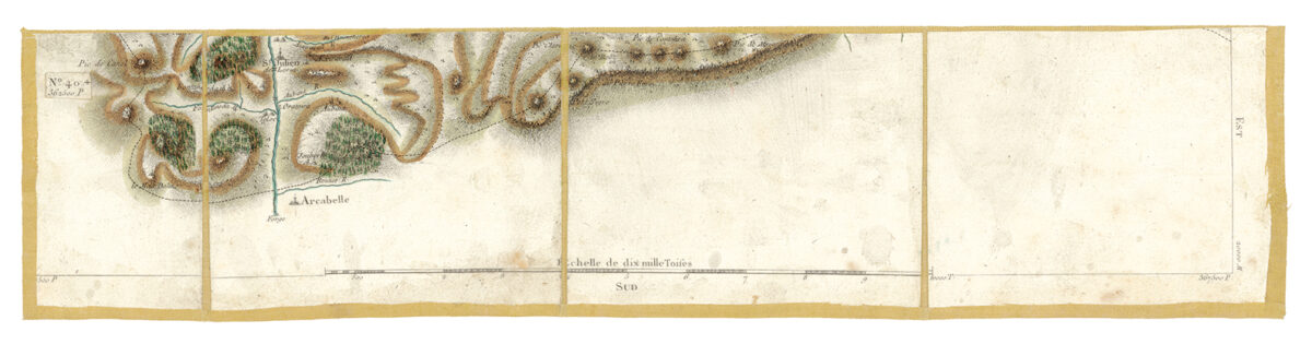 Détail de la carte de Cassini, Andorre, édition d'art