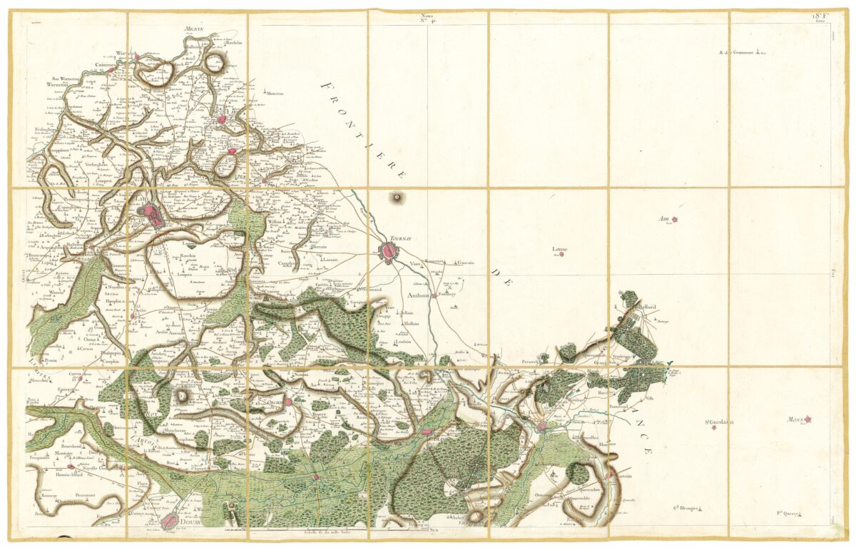 Détail de la carte de Cassini, Lille, édition d'art