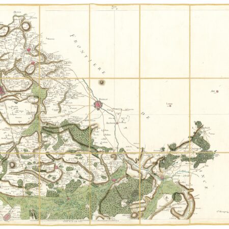Détail de la carte de Cassini, Lille, édition d'art