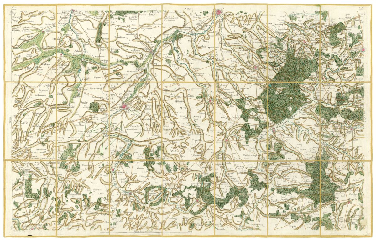 Détail de la carte de Cassini, Cambrai, édition d'art