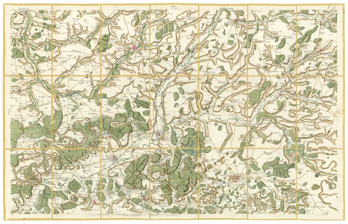 Détail de la carte de Cassini, Laon – Noyon, édition d'art