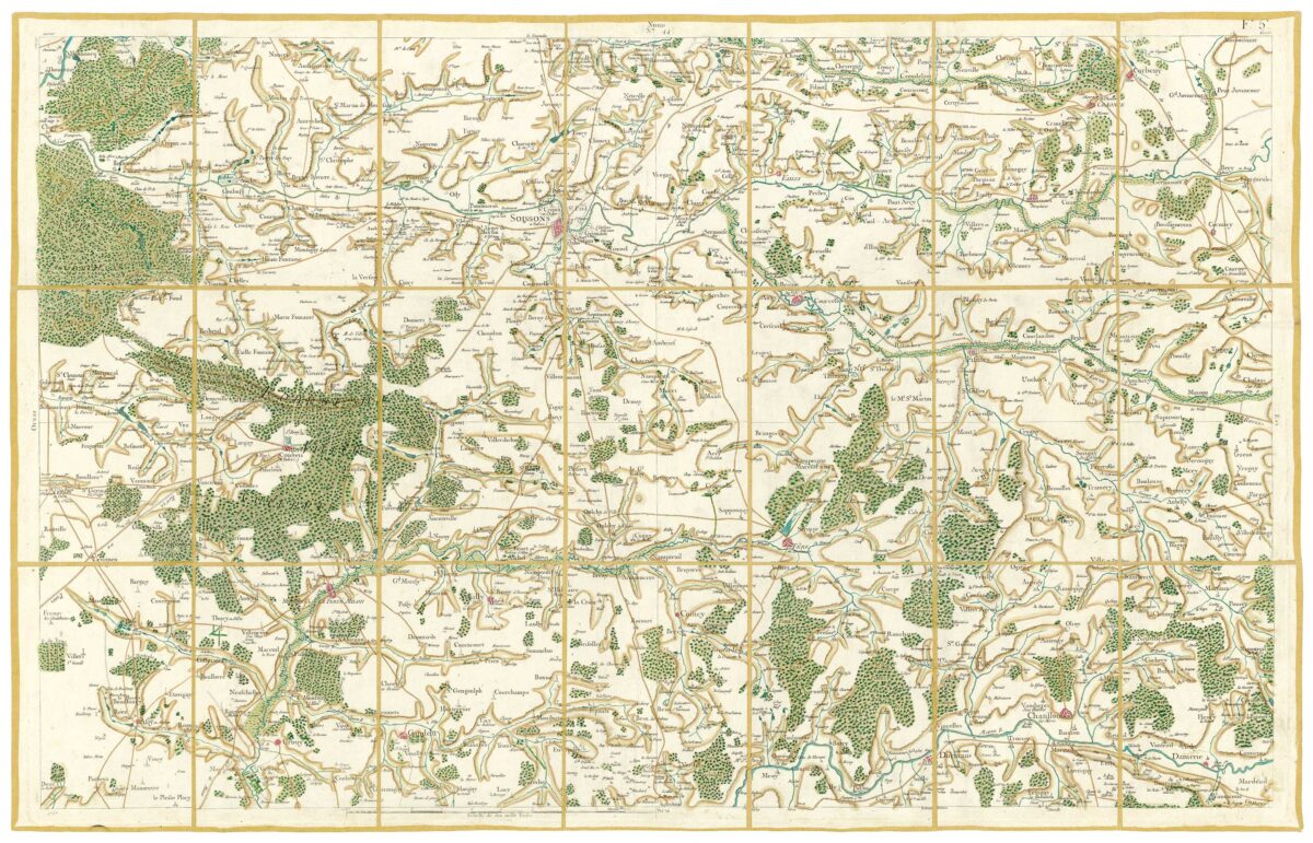 Détail de la carte de Cassini, Soissons, édition d'art