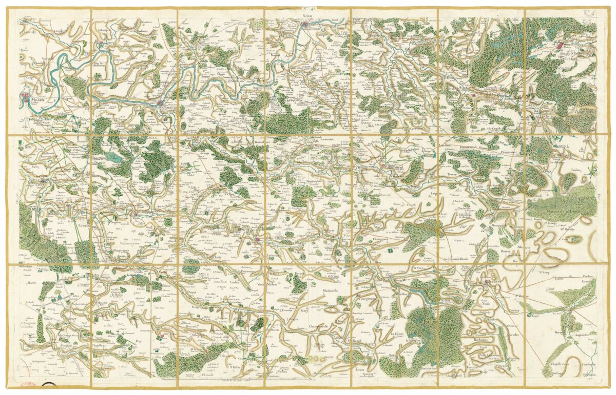 Détail de la carte de Cassini, Meaux, édition d'art