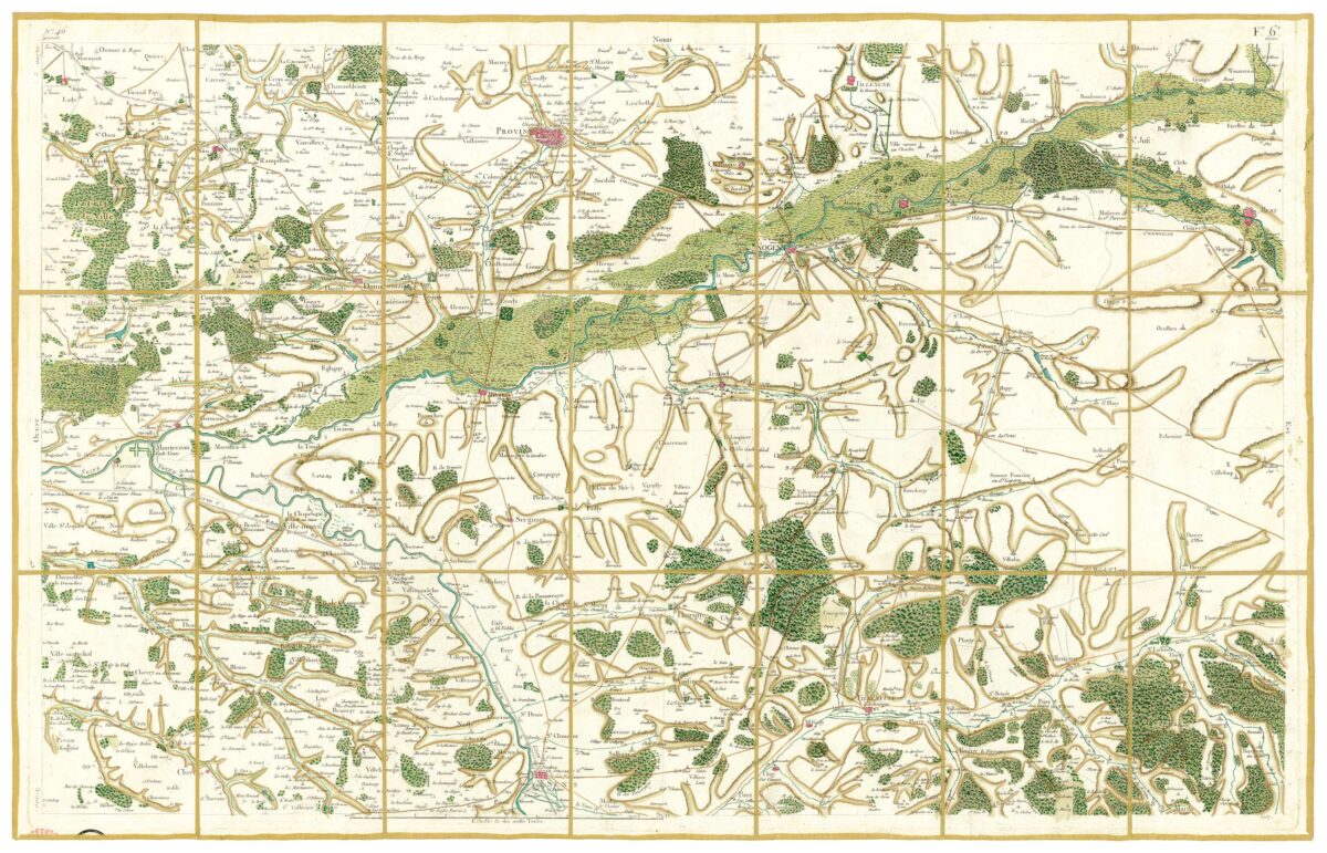 Détail de la carte de Cassini, Sens, édition d'art