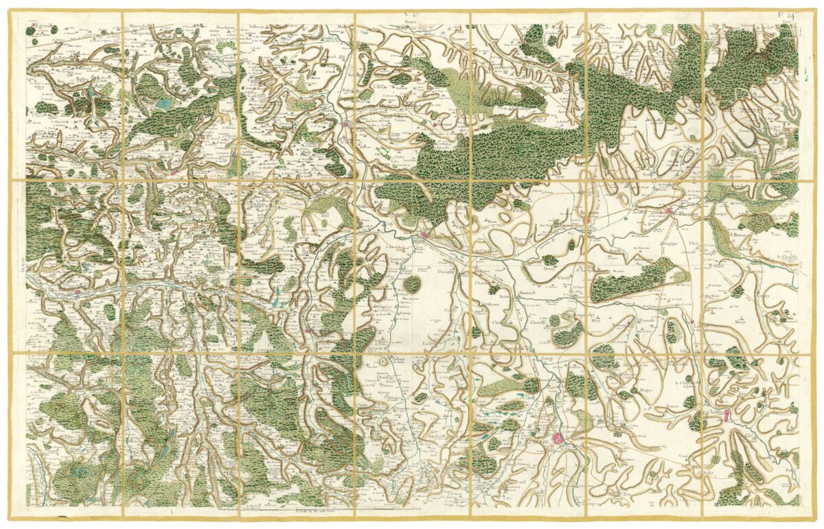 Détail de la carte de Cassini, Auxerre, édition d'art