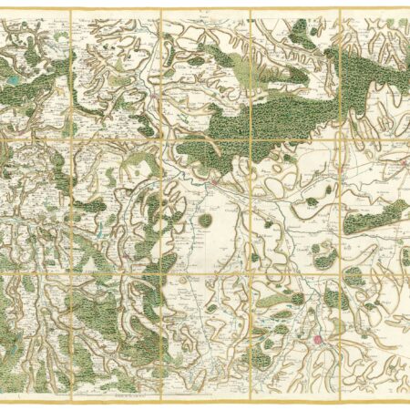 Détail de la carte de Cassini, Auxerre, édition d'art