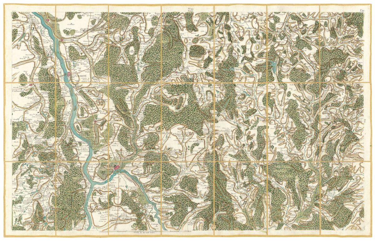 Détail de la carte de Cassini, Nevers, édition d'art