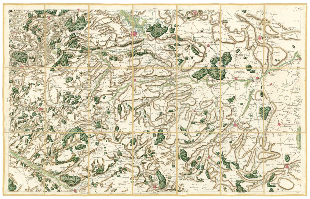 Détail de la carte de Cassini, Saint-Omer, édition d'art