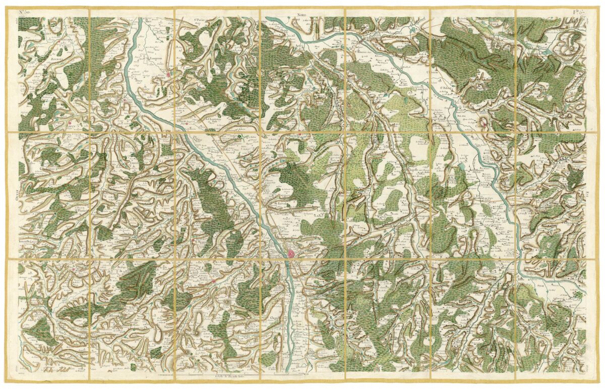 Détail de la carte de Cassini, Moulins, édition d'art