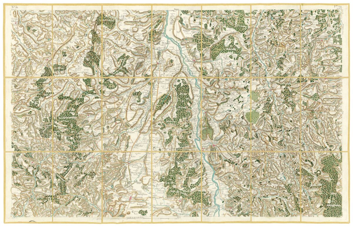 Détail de la carte de Cassini, Gannat – Saint-Pourçain, édition d'art