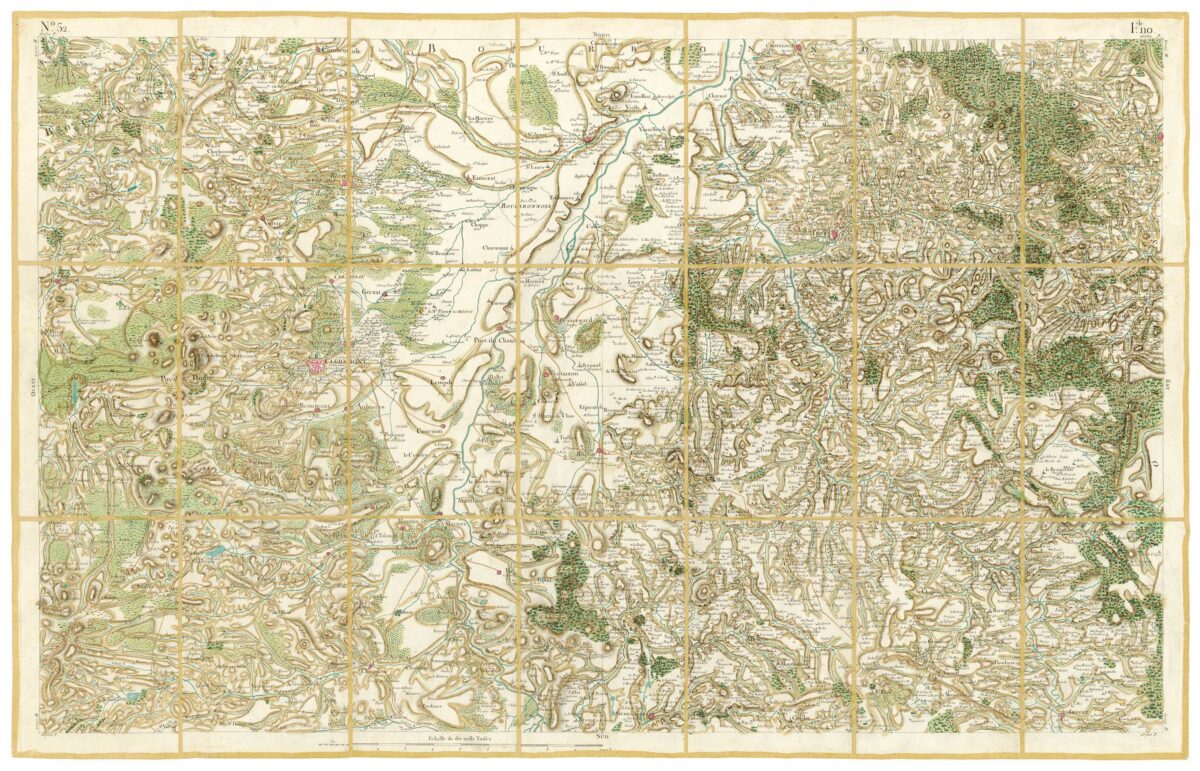 Détail de la carte de Cassini, Clermont, édition d'art