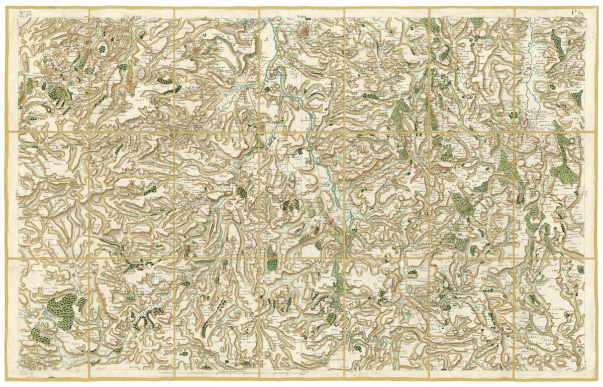Détail de la carte de Cassini, Brioude – Issoire, édition d'art
