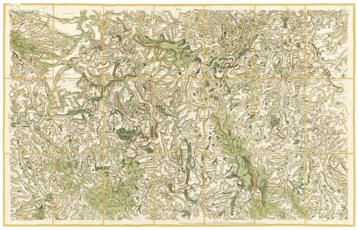 Détail de la carte de Cassini, Saint-Flour, édition d'art