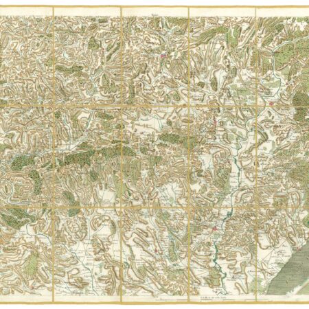 Détail de la carte de Cassini, Lodève, édition d'art