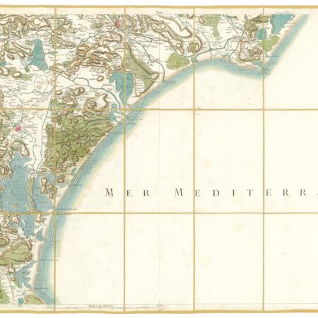 Détail de la carte de Cassini, Narbonne, édition d'art