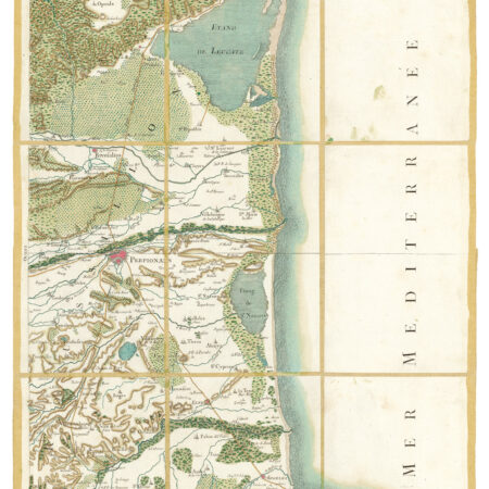 Détail de la carte de Cassini, Perpignan, édition d'art