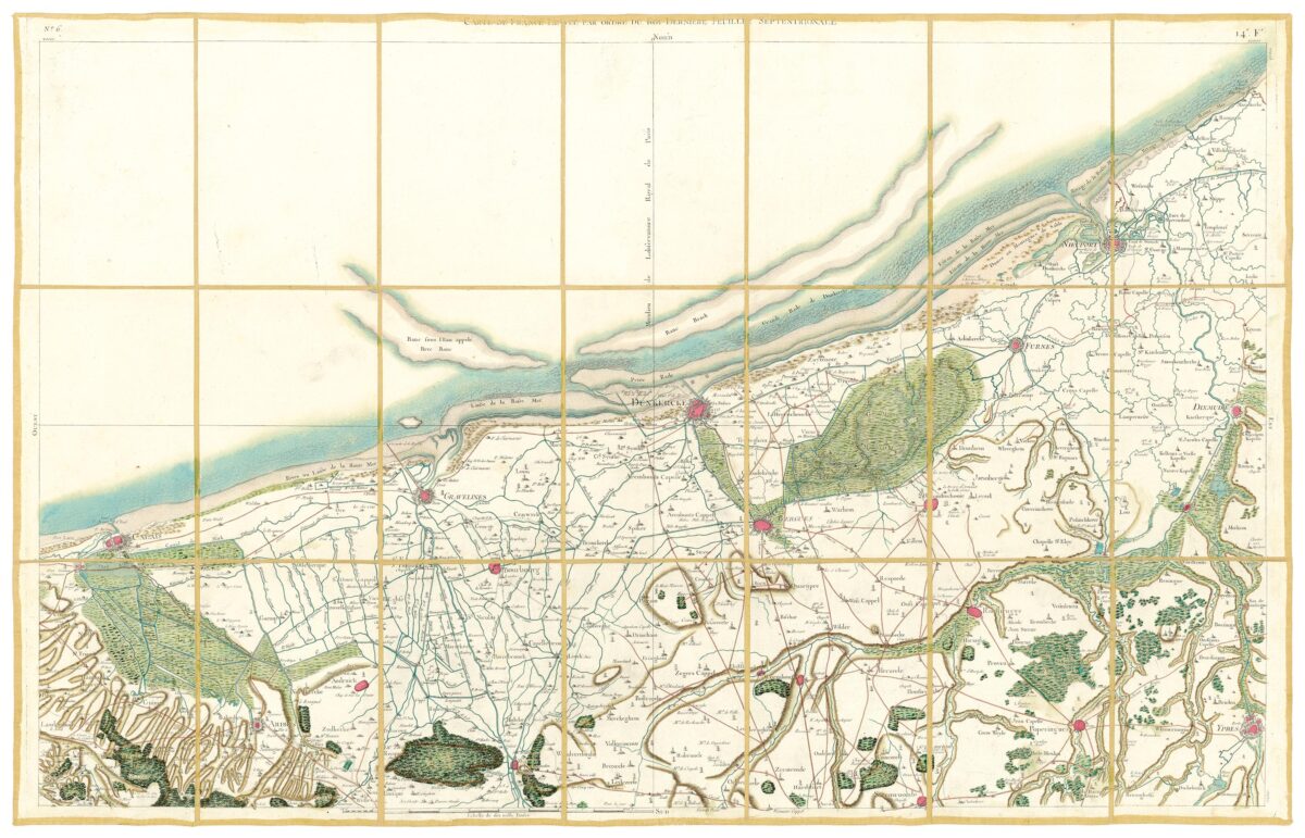 Détail de la carte de Cassini, Dunkerque, édition d'art