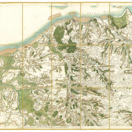 Détail de la carte de Cassini, Lisieux – Honfleur, édition d'art