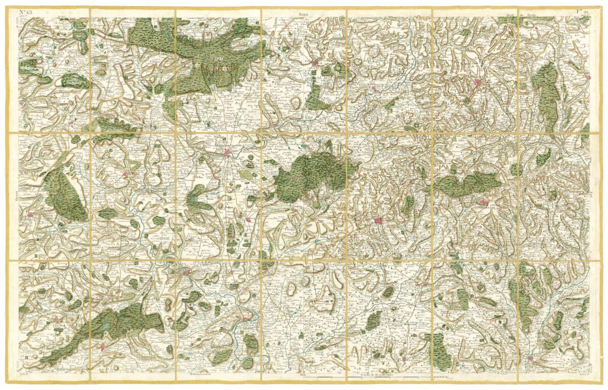 Détail de la carte de Cassini, Alençon, édition d'art