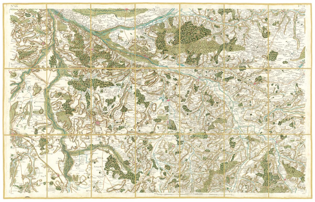 Détail de la carte de Cassini, Richelieu – Saumur, édition d'art