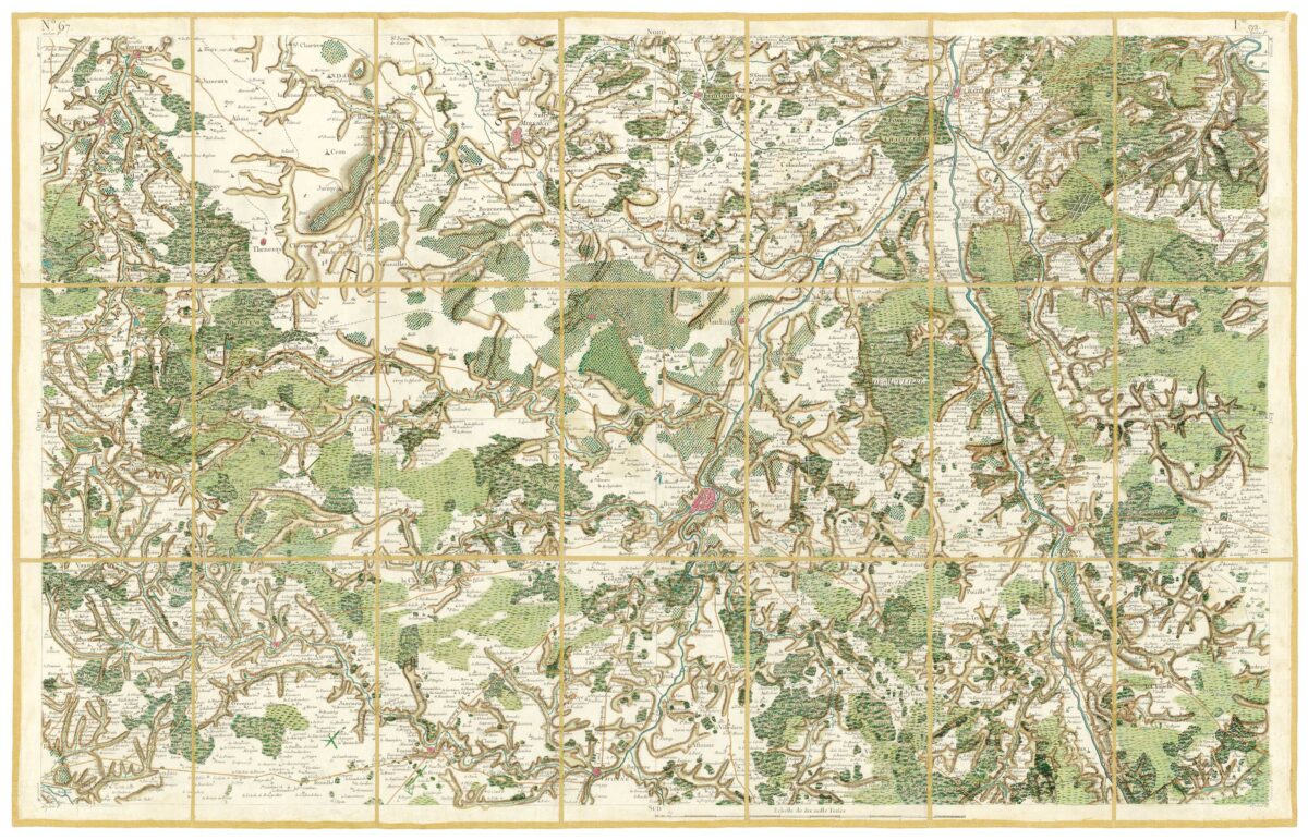 Détail de la carte de Cassini, Poitiers, édition d'art