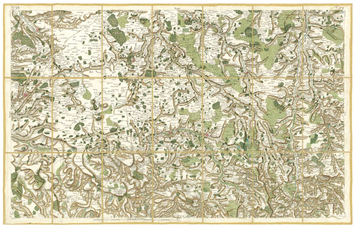Détail de la carte de Cassini, Charroux, édition d'art