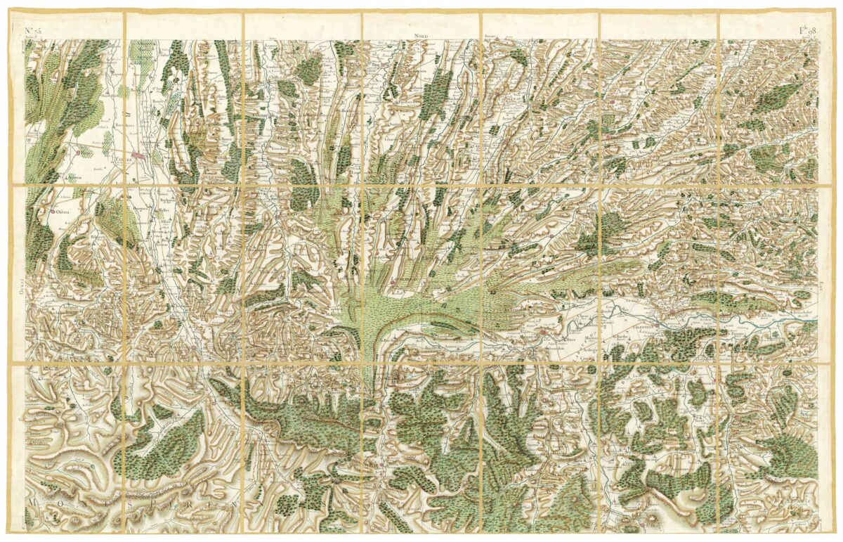 Détail de la carte de Cassini, Tarbes, édition d'art